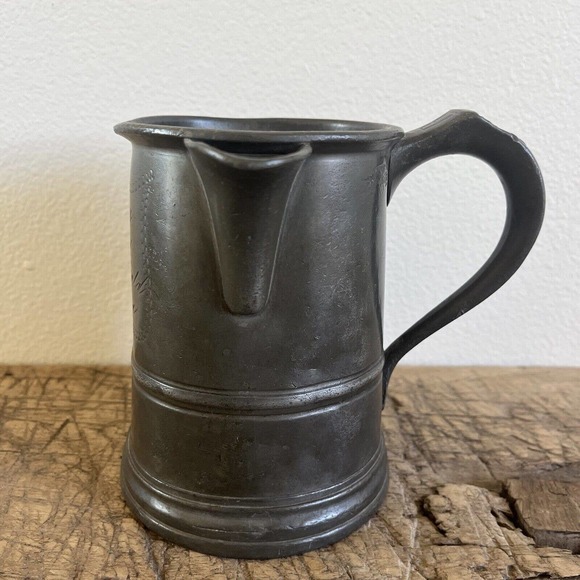 Unknown Dining Antique Victorian Tavern Pitcher Engraved Markings